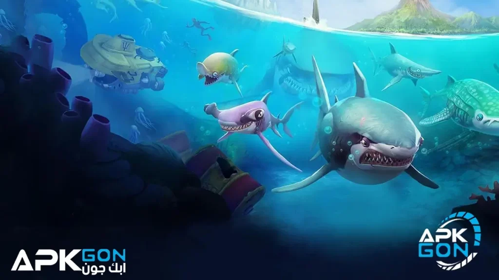 طريقة تحميل لعبة hungry shark world للكمبيوتر