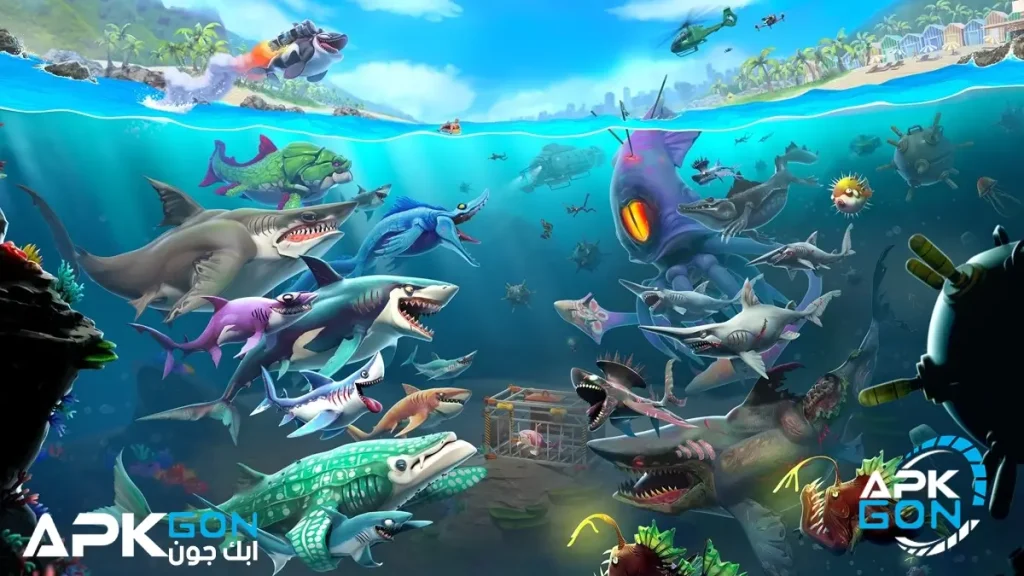 مميزات تحميل لعبة hungry shark world